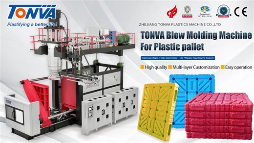 Machine de moulage par soufflage de palettes en plastique double face