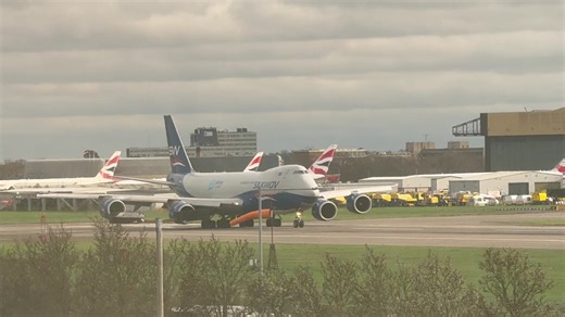 Filmed from my hotel room so couldn’t get the actual take off, but here is the Silkway 747 on runway 27R filmed Tuesday 20th February ✈️ | Evie Aviation