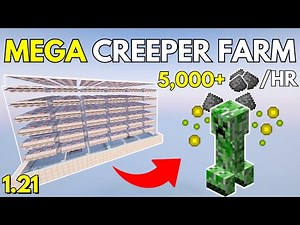 INSANE MEGA Creeper Gunpowder Farm for Minecraft Bedrock 1.21+