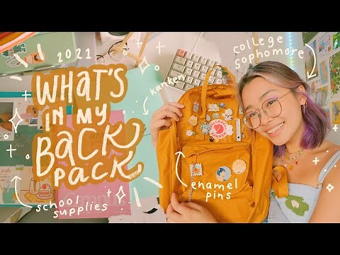 what's in my backpack for college (back to school supplies & enamel pin tour!) 🎒🍊✨