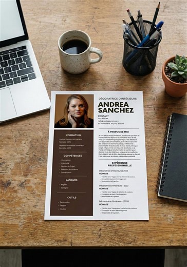 Interior Design Resume Template Canva - Minimalist Brown Resume - Architect Curriculum Vitae - Elegant Modern - Etsy