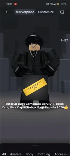 Tutorial Membuat Gamepass Baru Bagi Pemula Di Roblox 2026 Ini!💳👍 | #gamepass #shorts