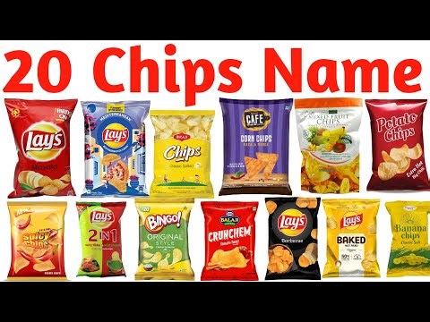 20 चिप्स के नाम | Chips Names in English with Pictures and Sound for Kids
