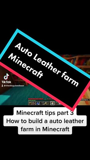 Minecraft tips Part 3. Auto Leather Farm! #minecraftsurvival #fypシ #howto #minecraft #gameing #twitchstreamer #tutorials