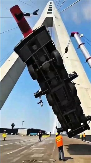 Failed Attempt to Transport a Mobile Crane from the World’s Highest Bridge #breakingnews #automobile