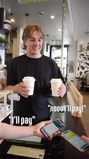 the only thing stronger than the coffee is the fight over who pays ☕💚 #cafe #perthcafes #bartistahumour #barista #foodhumour