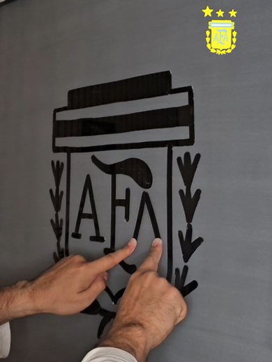 Argentina national football team logo drawn by two hands
