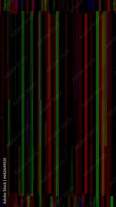 Background glitch effect loop overlay. Noise on damaged video signal with color bars glitch. Bad TV effect, bad signal effect, Digital artifacts glitch on screen. Old noise effect 80's 90's vintage