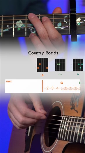 POV: learning Country Roads by John Denver on guitar. Learn any song - link in bio 🎸