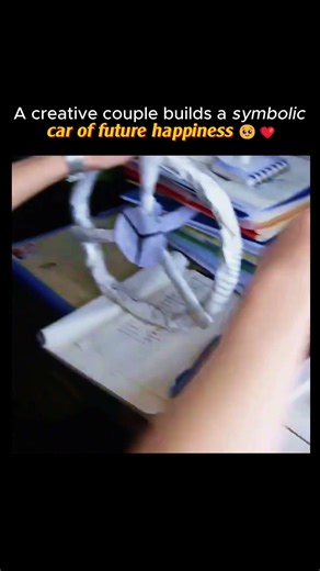 A creative couple builds a symbolic car of future happiness 🥹❤️