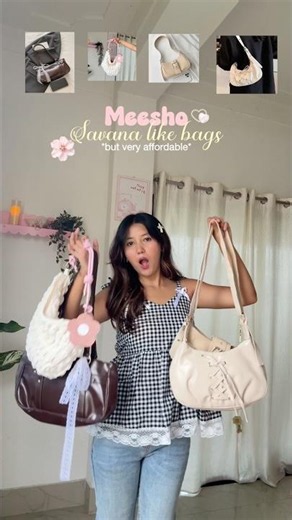 Meesho savana like bags but affordable 🧸🤍🌸 #meeshofinds #meeshobags #meesho #meeshohaul #baghaul