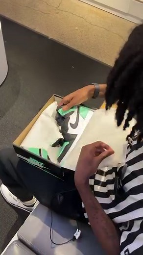 Classic AJ1 color blocking 🔥 The Jordan Retro 1 'Green Glow' launches 4/20 in men's & kids sizing! Reserve your pair now in the Foot Locker app. | Foot Locker