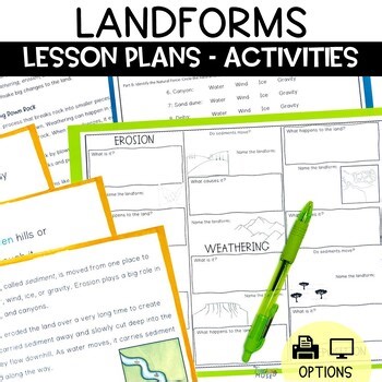Landforms Science Unit Grade 4 Reading Worksheets Weathering Erosion Deposition