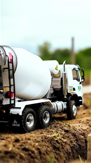 Tiny Titans: Excavator & Cement Mixer in Action! 🏗️