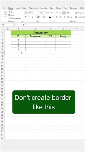 Data updates, borders update automatically 😎 Smart Excel border trick #ExcelLearning #ExcelReels #productivity
