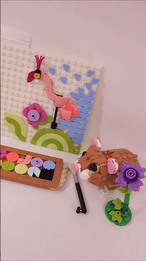 LEGO Creator Flamingo Sketch & Painting Palette 🎨 (31390) vs Hamster with a Flower (31376) #shorts