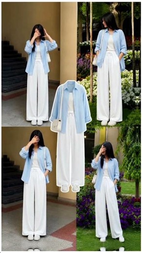 💙 Outfit 1: "This blue & white combo looks expensive without being expensive! ✨" #ootdguide
