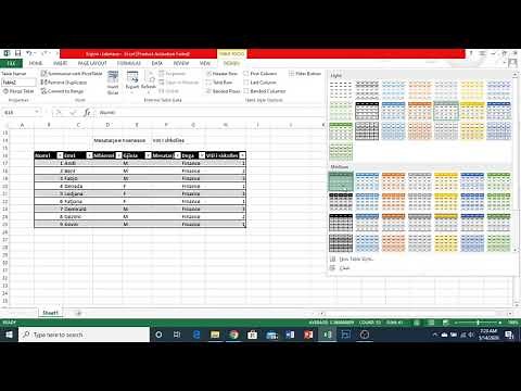Microsoft Excel: Krijimi i tabelave