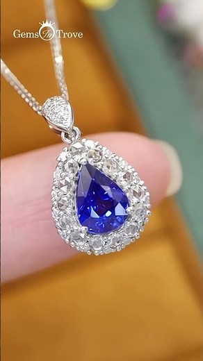 Ocean Blue Sapphire Diamond Pendant | $1550