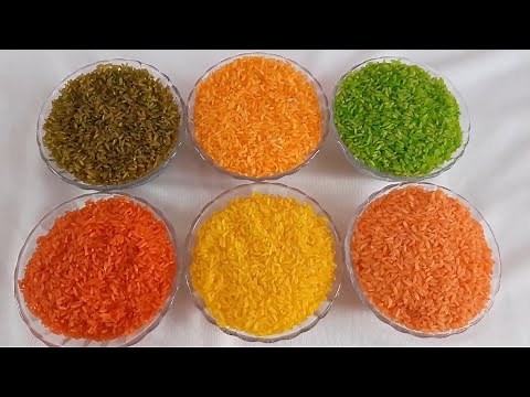 How To Make Coloured Rice | Coloured Rice Using Food Colours