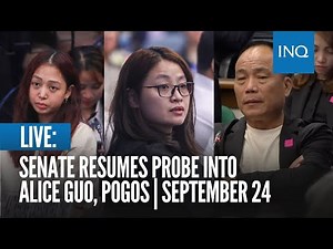 LIVE: Senate resumes probe into Alice Guo, Pogos | September 24