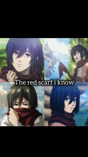 Which is the red scarf that you know? #eren #animegenre #aot #mikasa