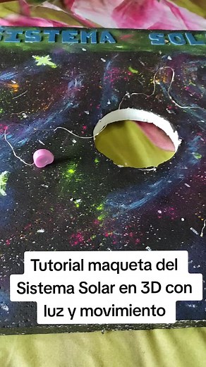 Tutorial maqueta del sistema solar en 3D con luz y movimiento. #fypシ #mamacreativa💖 #fyp #maquetaescolar #tutorial
