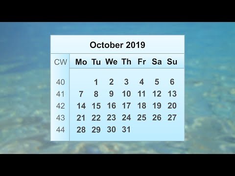 October 2019 Calendar