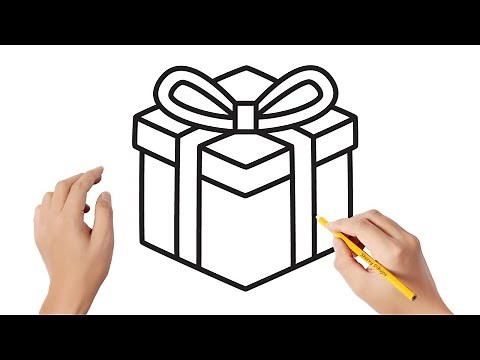 Cómo dibujar una caja de regalo | Dibujos sencillos 🎁