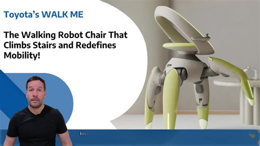 Toyota’s WALK ME – The Walking Robot Chair That Climbs Stairs and Redefines Mobility!Imagine a chair that doesn’t roll — it walks. Toyota’s new Walk Me robot has just redefined what mobility means!… | Philip English