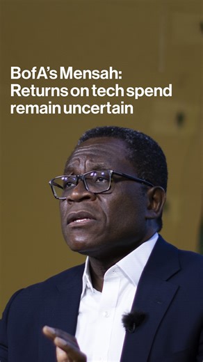 Bernard Mensah, Bank of America International President, says the payoff from massive tech infrastructure spending remains uncertain. bloom.bg/4rEtXGd | Bloomberg