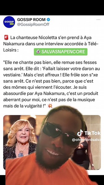 Nicoletta critique Aya Nakamura : une réponse tranchante
