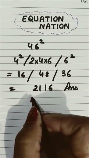 easy trick for finding the square of 2 digit number #equationnation #mathisfun #mathstricks