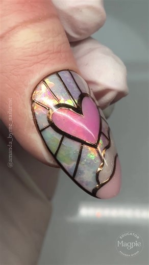 Happy Valentines Eveeyone 😘💗 I’ve used all @Magpie Beauty products to create this Heart Mosaic design 💗 #nailart #valentinenails #valentines #prettynails #cutenails