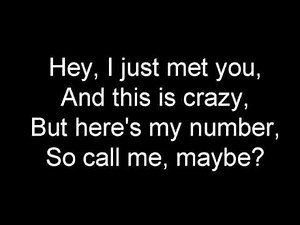 Call Me Maybe Karaoke Lyrics on Screen Video Carly Rae Jepson