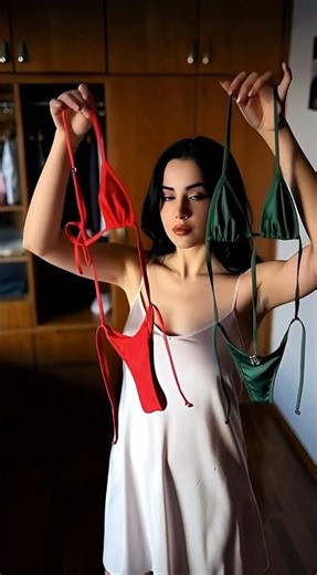 Red or Green? Micro Bikini Try On Haul 🔥 Which One Wins? #MicroBikini #TryOn