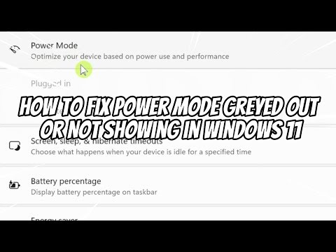 How to Fix Power Mode Greyed Out or Not Showing in Windows 11