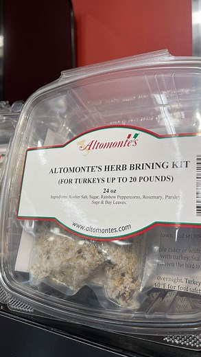 Let’s brine this baby! 🦃 Our herb brining kit makes it easy! Stop in to make this year your most delicious turkey ever. And don’t forget dessert — grab a scratch made pie 🥧 Friendly reminder, we’re closed Thanksgiving 🧡 | Altomonte's Italian Market