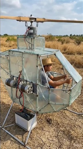 Helikopter unik terbuat dari kaca , bertenaga mesin listrik #ai #robot #future #technology #2026