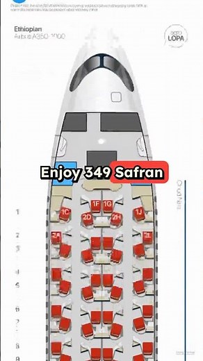 Ethiopian Airlines Airbus A350-1000 Flight Seat Map