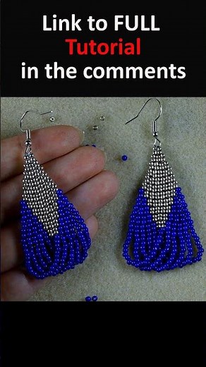 Elegant Double Brick Stitch Earrings #seedbeadsearrings #beadingtutorials #brickstitch #beadwork