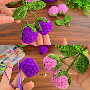 Make MONEY with This SUPER EASY Crochet Raspberry Blackberry Keychain Making.🥰 Sell and gift. | Crochet knitting love