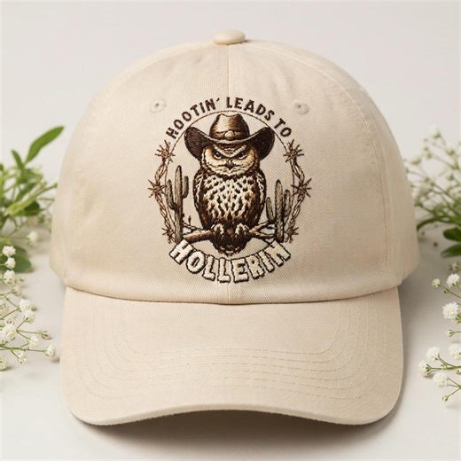 Funny Cowboy Owl Hootin Leads to Hollerin Hat Western Owl Meme Cap Country Humor Embroidered Dad Hat Rustic Gift Idea - Etsy