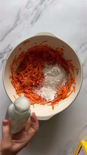 Baked Carrot & Sweet Potato Fritters with Yogurt Dip A delicious way to get your kids eating some