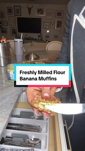 Freshly milled flour banana muffins using @BetterBasicsMilling flour! 1 3/4 cups freshly milled flour 1 tsp baking soda 1/2 tsp baking powder 1/2 tsp salt 1 tsp cinnamon 1/2 cup olive oil or coconut oil 1/2 brown sugar or regular sugar 2 eggs 3 ripe bananas, mashed 2-3 tbsp plant milk (only if batter seems too thick) Optional: chopped nuts Mix all ingredients in a bowl. I added hemp seeds for extra protein and fiber! Grease muffin tin or loaf pan and bake at 350 for 30 min for muffins or 45 min 