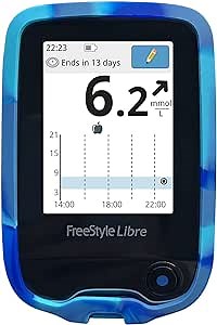 Freestyle Silicone Case, Protective Silicone Cover Soft Gel Case for Freestyle Libre/Libre 2 Insulinx Meter (Mixed Blue)