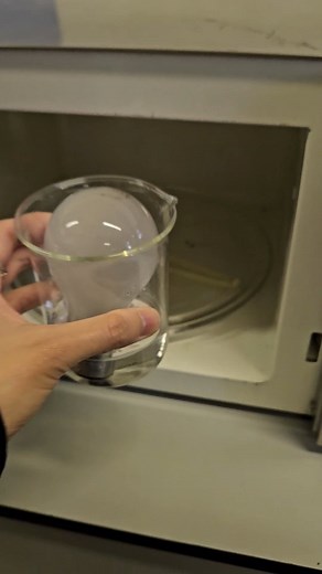 vt.physics on Instagram: "When microwaves pass through the glass of a light bulb 💡 and hit the filament, they excite electrons, which temporarily move to a higher energy state before falling back and emitting light. ⚛️ This process, normally driven by an electric current in a circuit, involves the transformation of electromagnetic energy into stored potential energy and back into electromagnetic energy as light 〰️ To safely perform this experiment, I submerged the metal base of the light bulb i