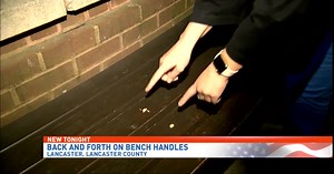 Handles on benches in Lancaster had some residents upset