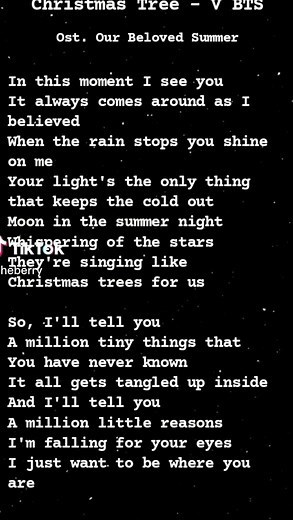 Christmas Tree Lyrics by V BTS | OST Taehyung | Kpop Song
