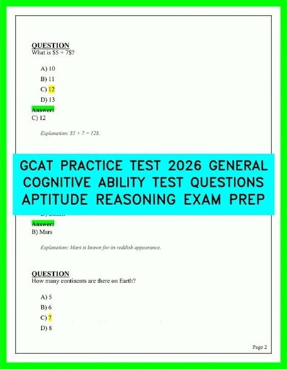 GCAT PRACTICE TEST 2026 GENERAL COGNITIVE ABILITY TEST QUESTIONS APTITUDE REASONING EXAM PREP video